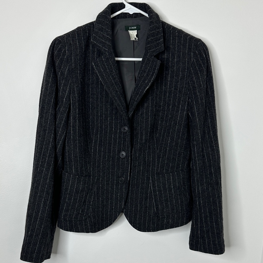 J. Crew Women’s Wool Blend Pinstripe Blazer Jacket Size S